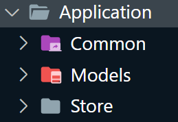folder tree of application folder